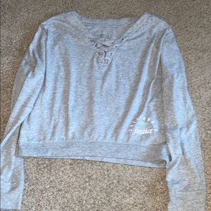 Justice active gray shirt